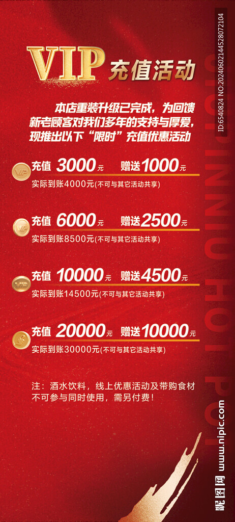 VIP充值活動展架畫面