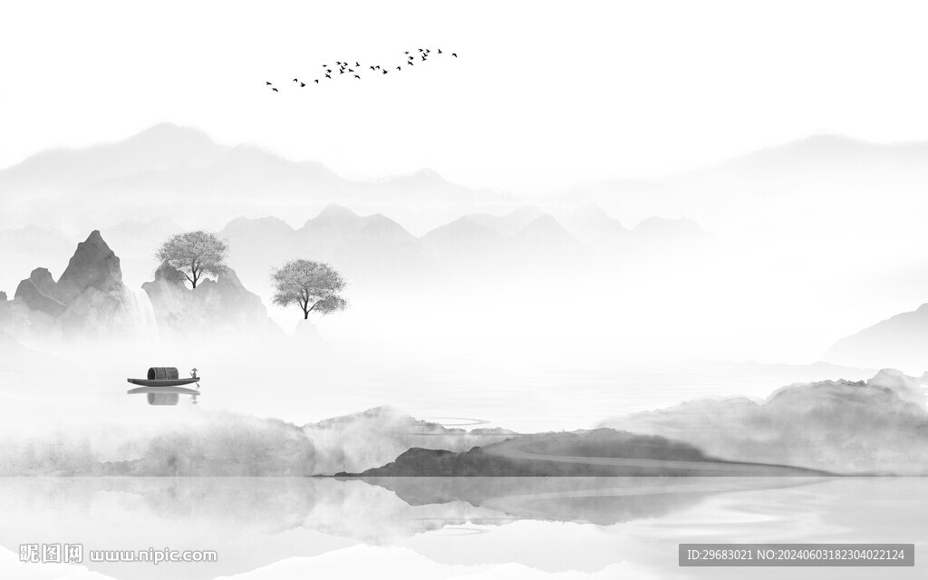 人氣 淡雅灰山水畫(huà) TIf分層