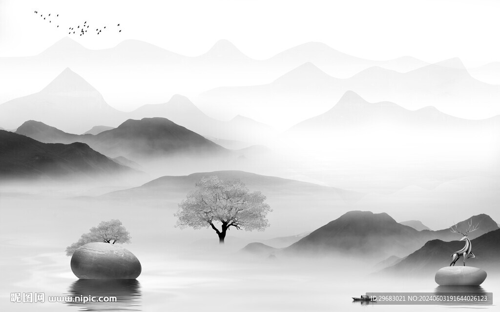 簡(jiǎn)約 新品灰山水畫(huà) TIf分層
