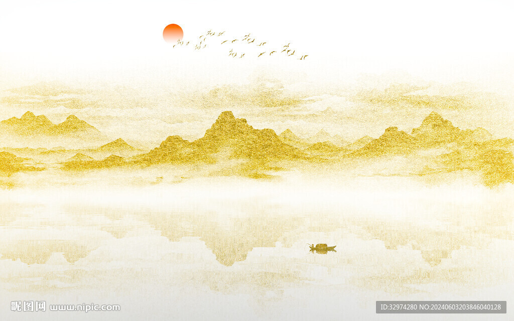 金色山水風景