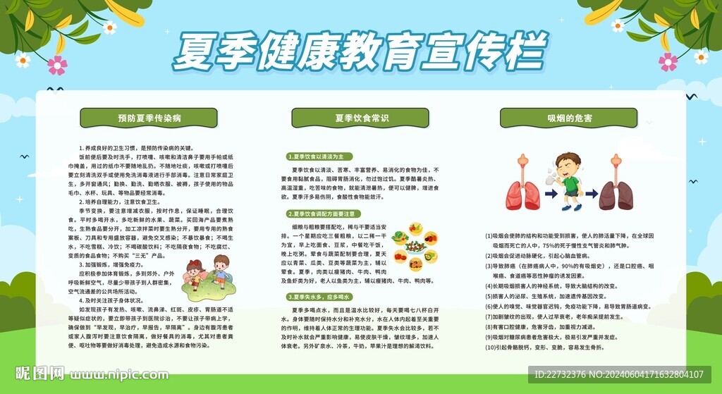 夏季健康教育宣傳欄