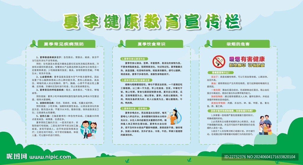 夏季健康教育宣傳欄