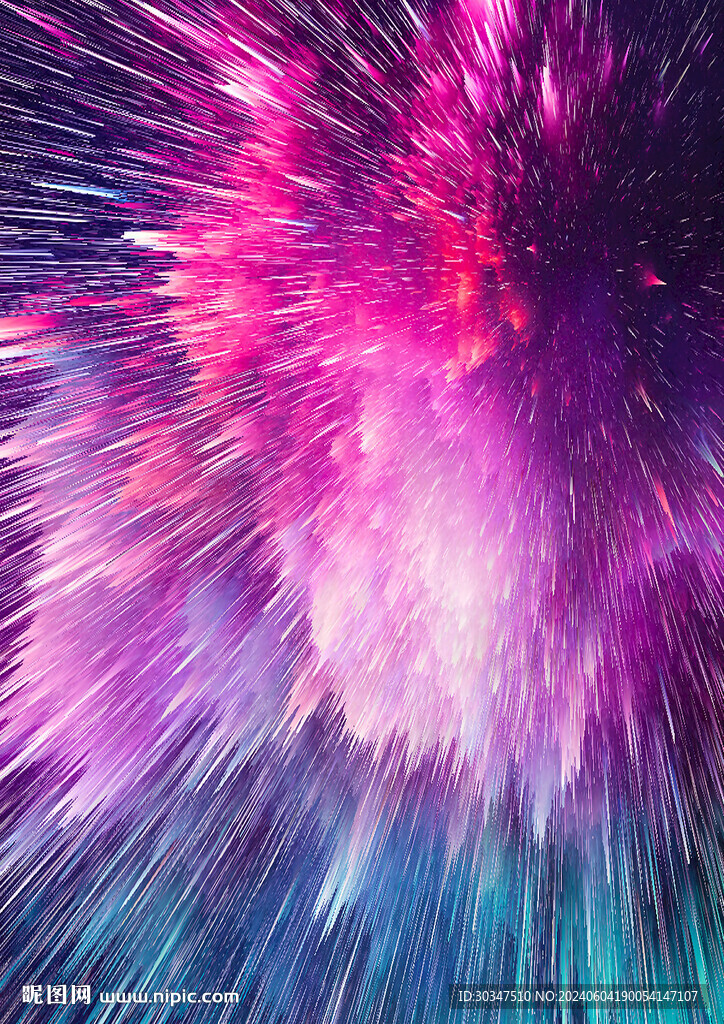 時尚唯美背景星空極光抽象畫