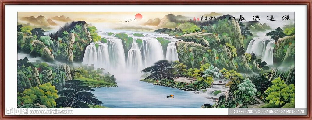 客廳山水裝飾國(guó)畫