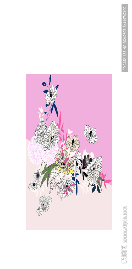 手繪  定位 花朵 