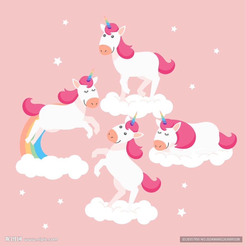 獨(dú)角獸  卡通圖案  童趣印花