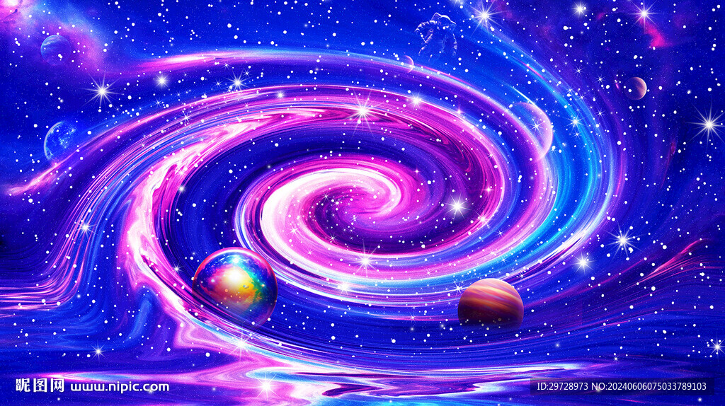 銀河系星球星空太空宇宙背景墻