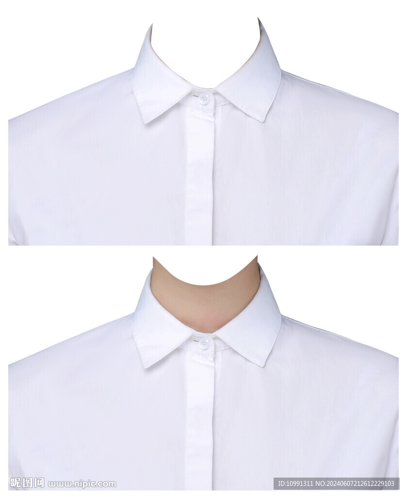女白襯衫證件照衣服素材