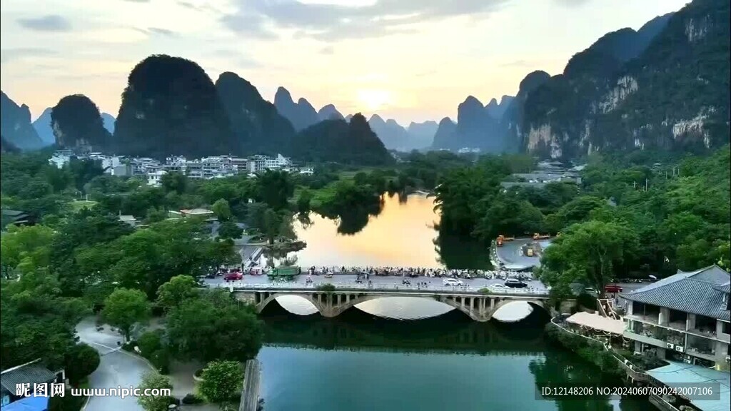 桂林陽朔日出日落