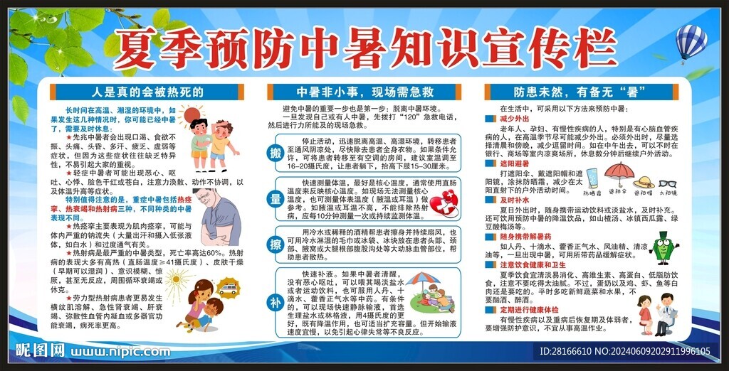 預防中暑知識宣傳欄