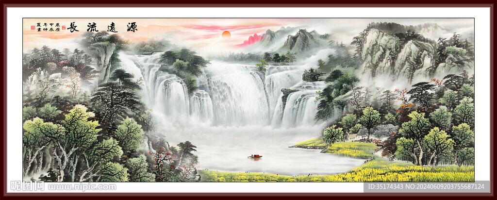 背景墻山水畫(huà)