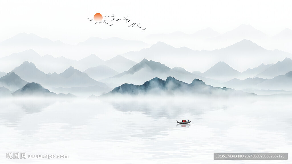 山水電視背景墻