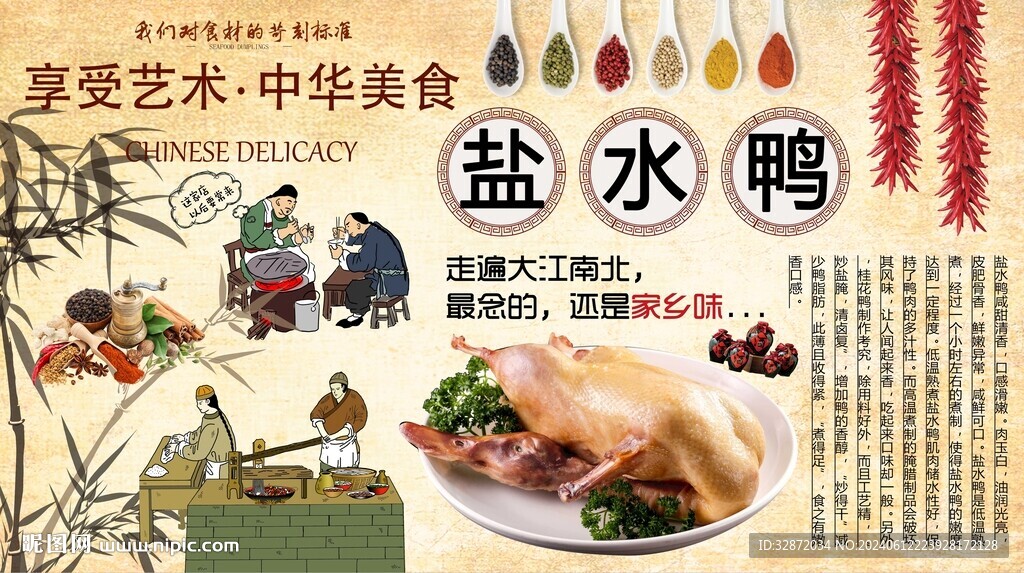 鹽水鴨背景墻