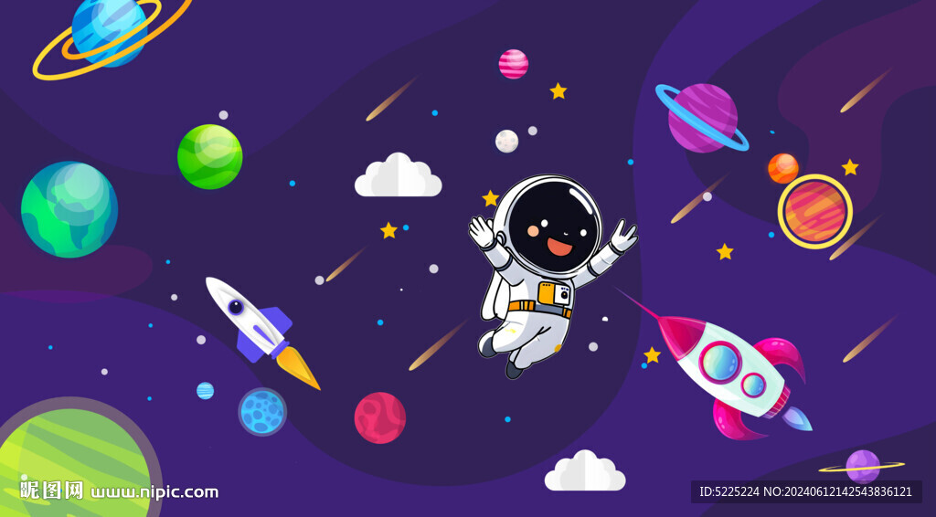 卡通宇宙星空背景