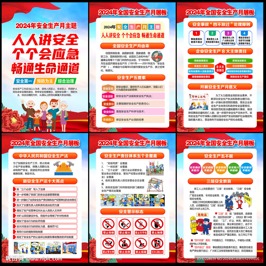 2024年安全月宣傳欄展板