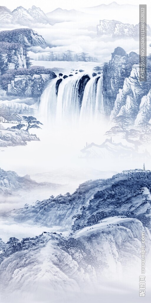 高檔 新傳山水玄關(guān) TIF分層