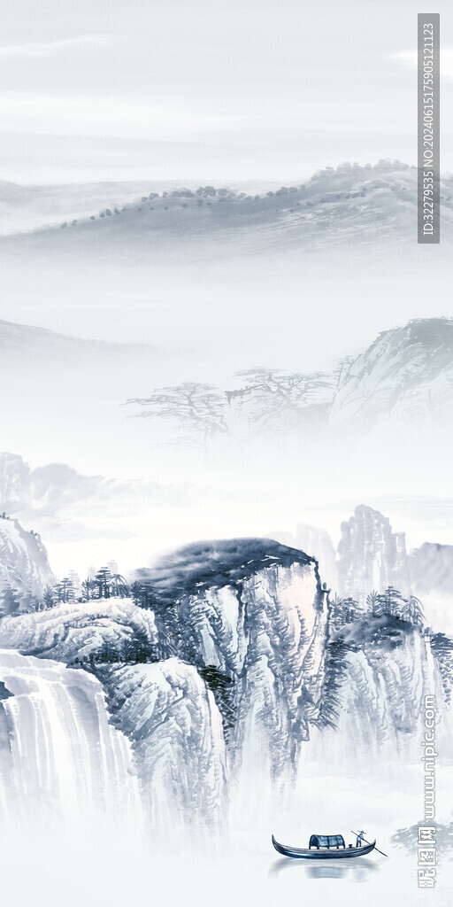意境 現(xiàn)代山水玄關 TIF分層
