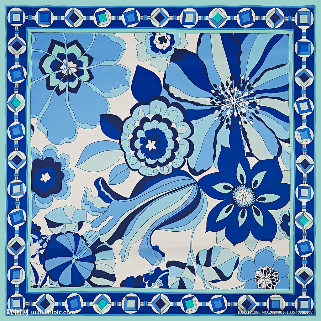 方巾 藍(lán)花 