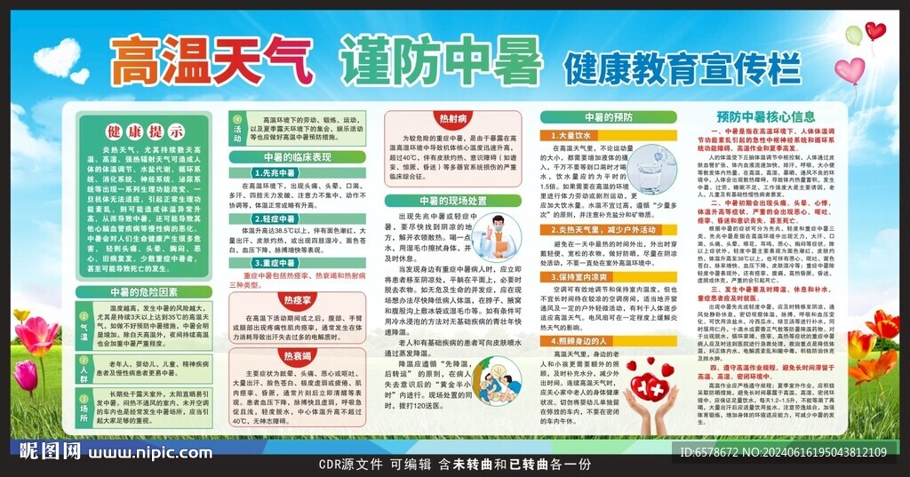預防中暑健康教育宣傳欄