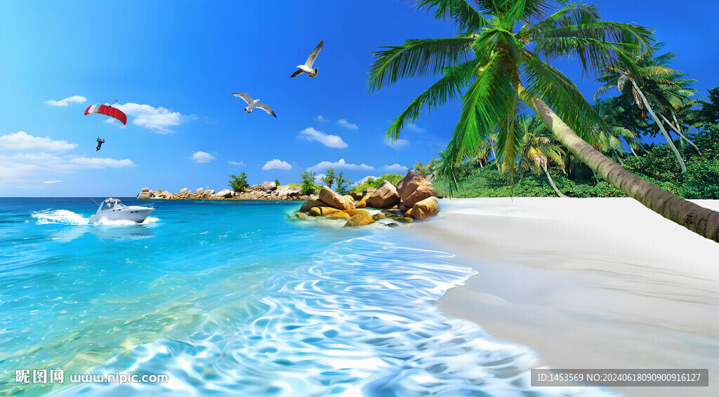 海灘風(fēng)景畫