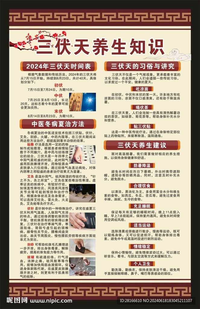 三伏天養(yǎng)生知識海報(bào)