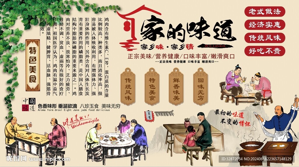 家的味道背景墻