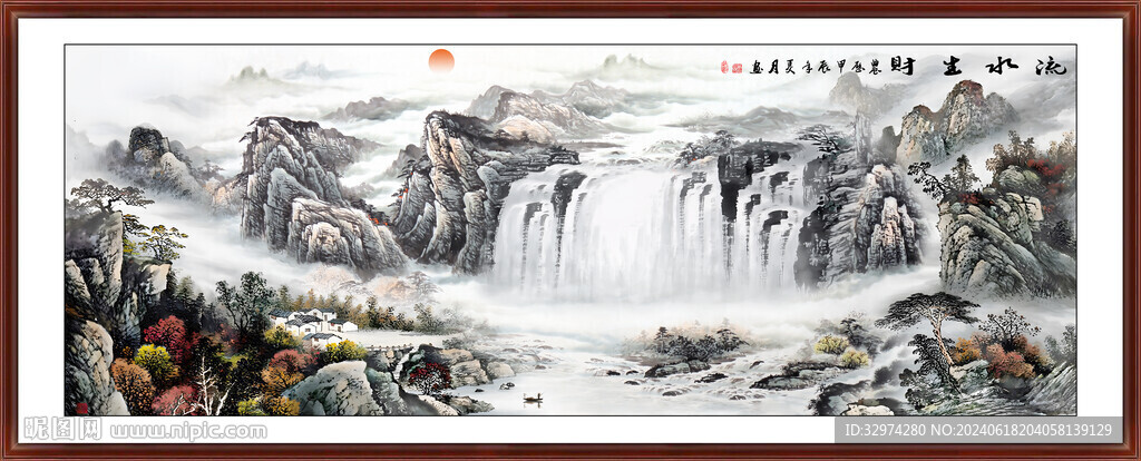 山水風景畫客廳掛畫