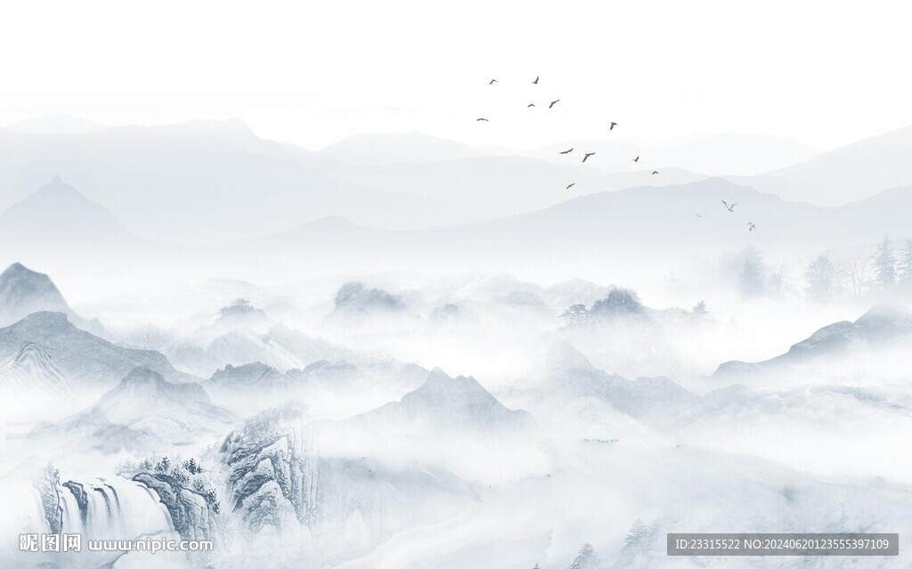 高山流水新中式背景墻