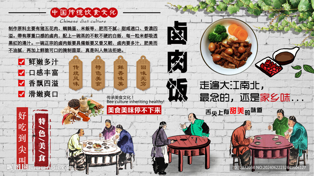 鹵肉飯背景墻