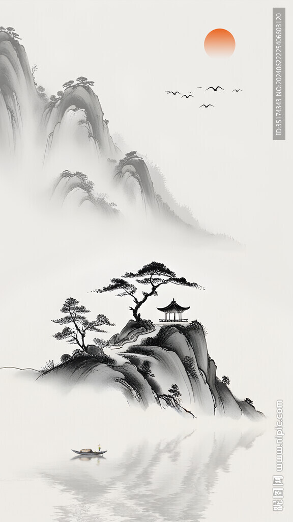 新中式水墨畫背景墻