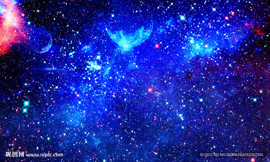 藍色璀璨星空 太空圖