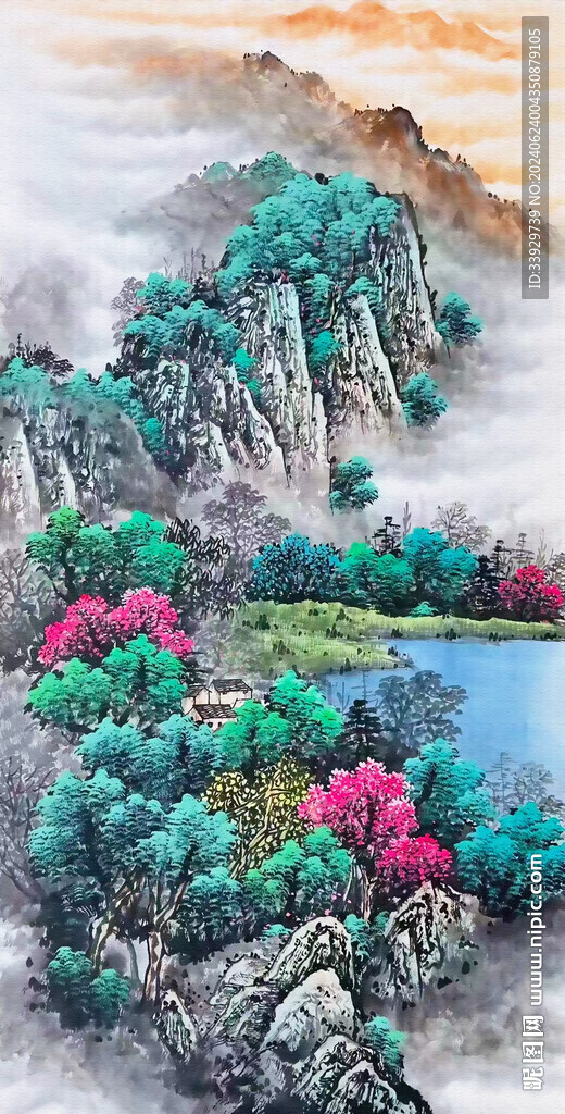 水墨山水掛畫