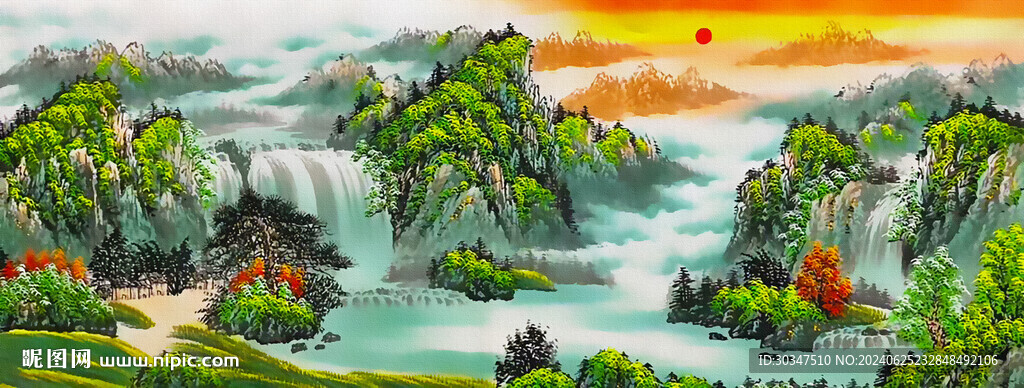 國畫水墨山水畫
