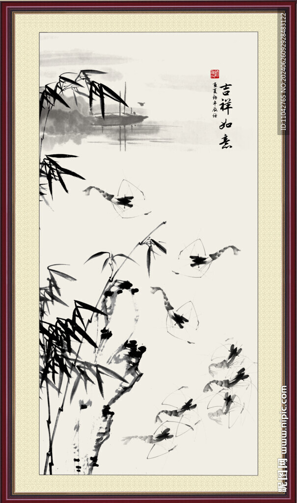 水墨蝦