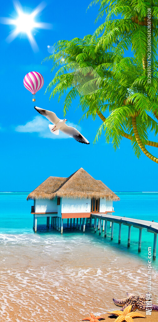 海景風景玄關畫