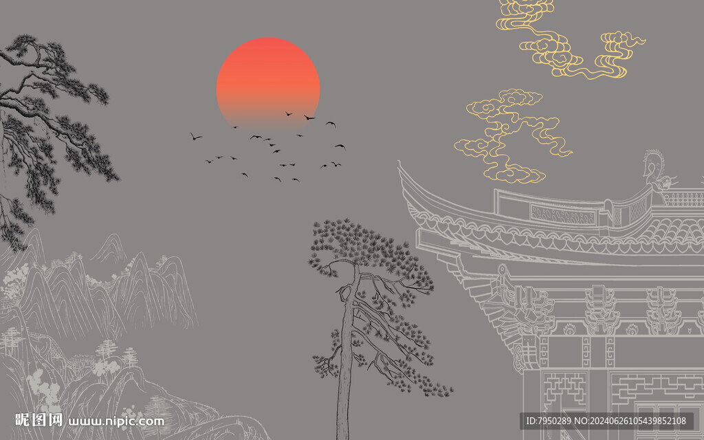 新中式背景墻 