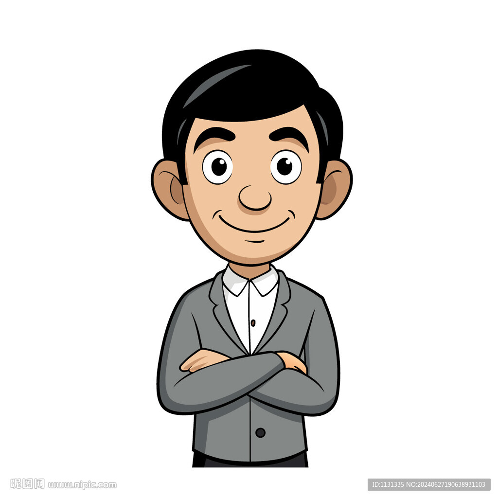 矢量人物商務職場中年男人