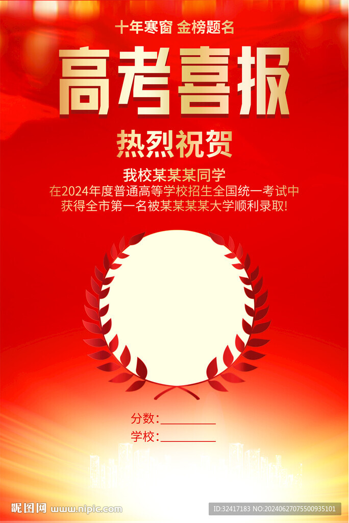 高考中考喜報海報