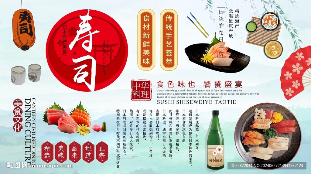 日本壽司背景墻