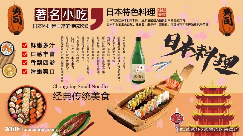 日本壽司背景墻