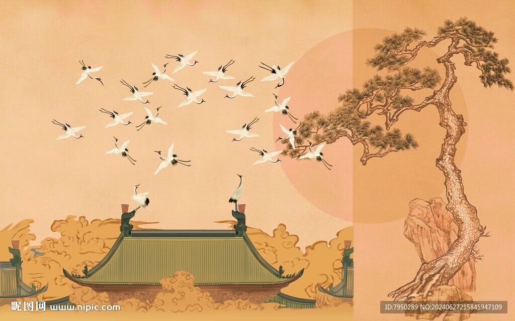 新中式背景墻 
