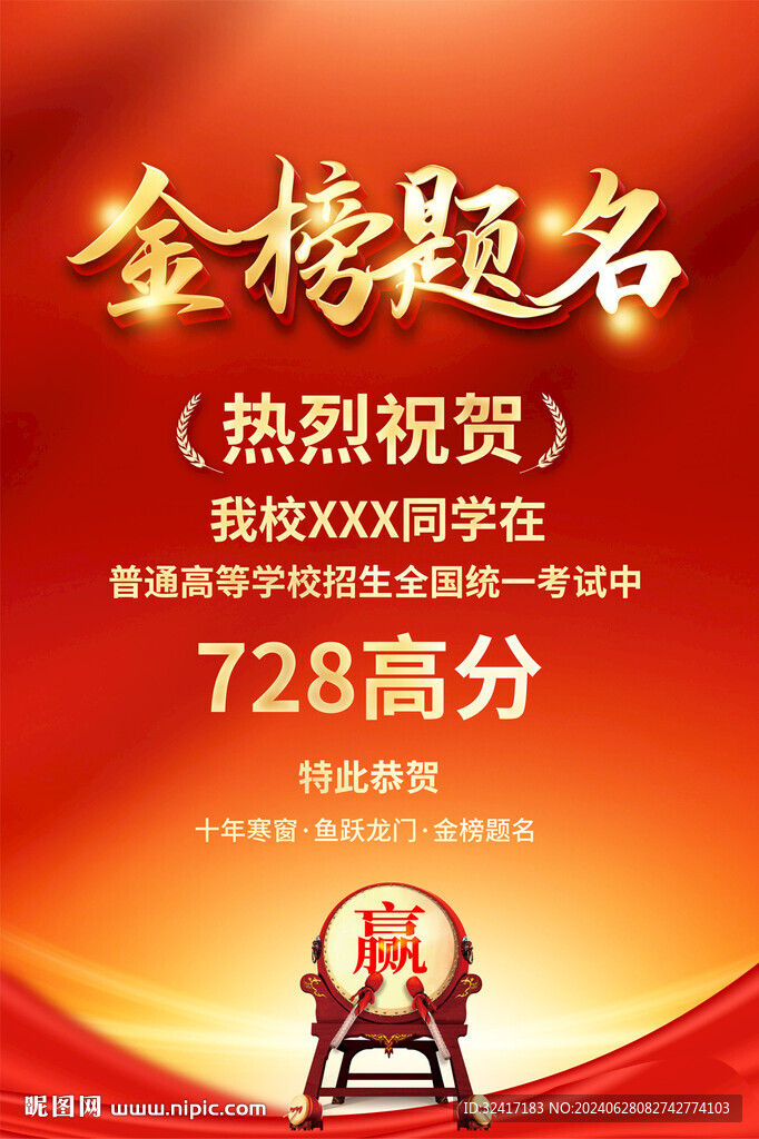 高考喜報海報