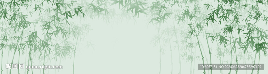 中式水墨國畫竹子背景墻