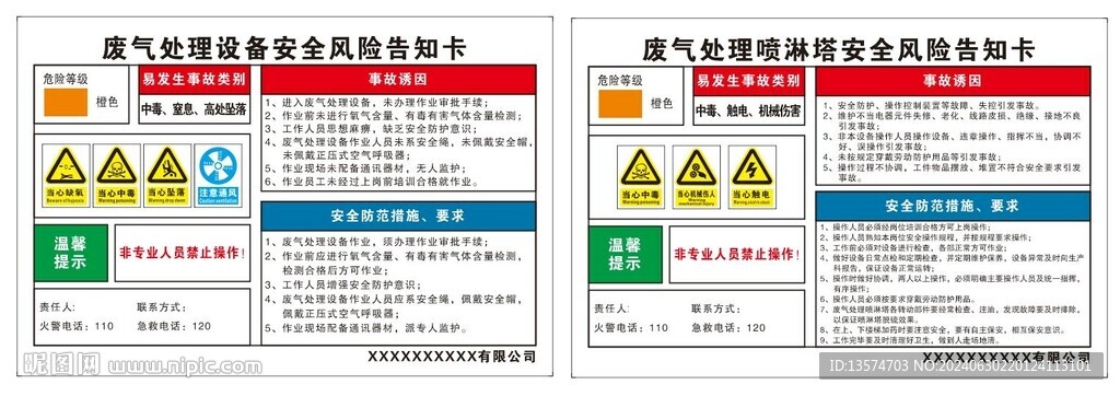 廢氣處理設備噴淋塔安全風險告知