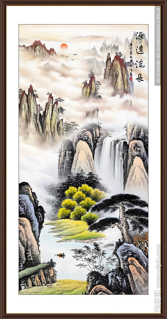玄關客廳國畫山水裝飾畫