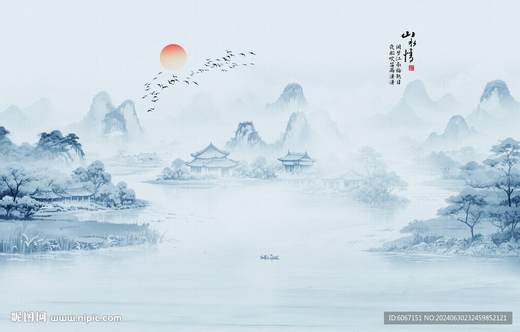 水墨江南背景墻