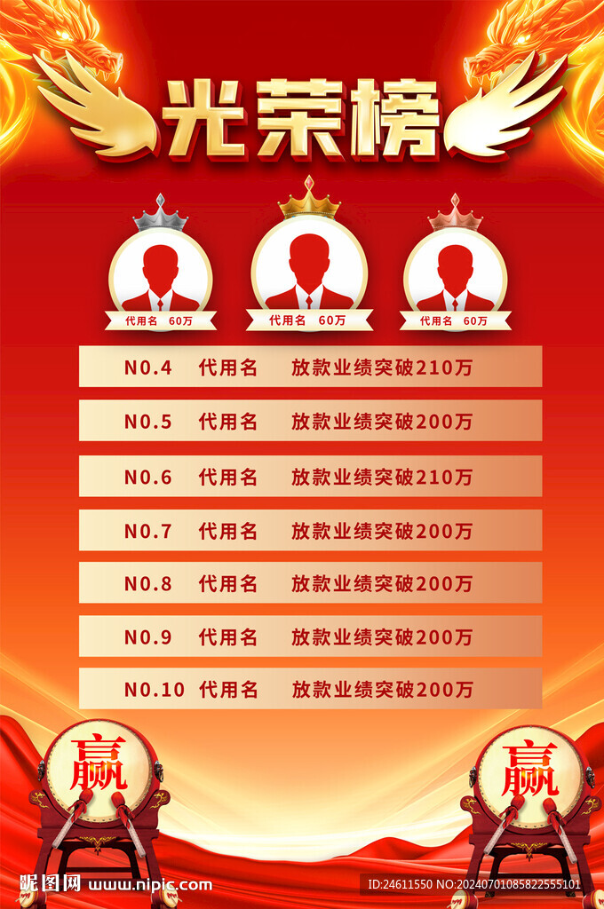 銷(xiāo)售光榮榜海報(bào)