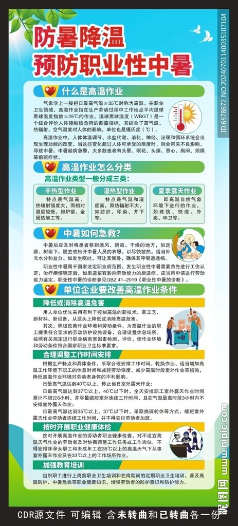預(yù)防職業(yè)性中暑展架