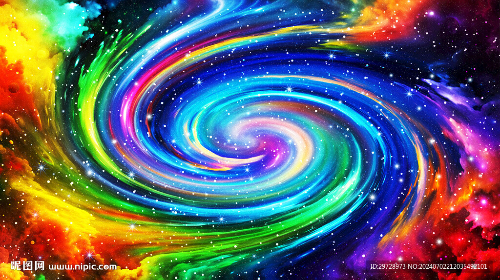 絢麗彩色星空旋渦