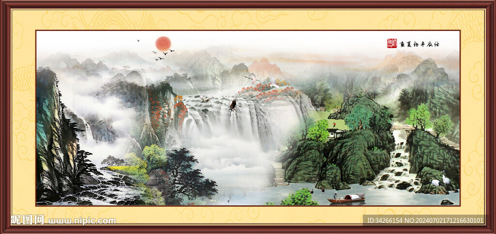 山水風景畫裝飾畫  